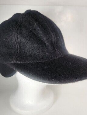 CROWNCAP Trapper Hat Size 7 1/2 Black Wool Made Canada Vintage
